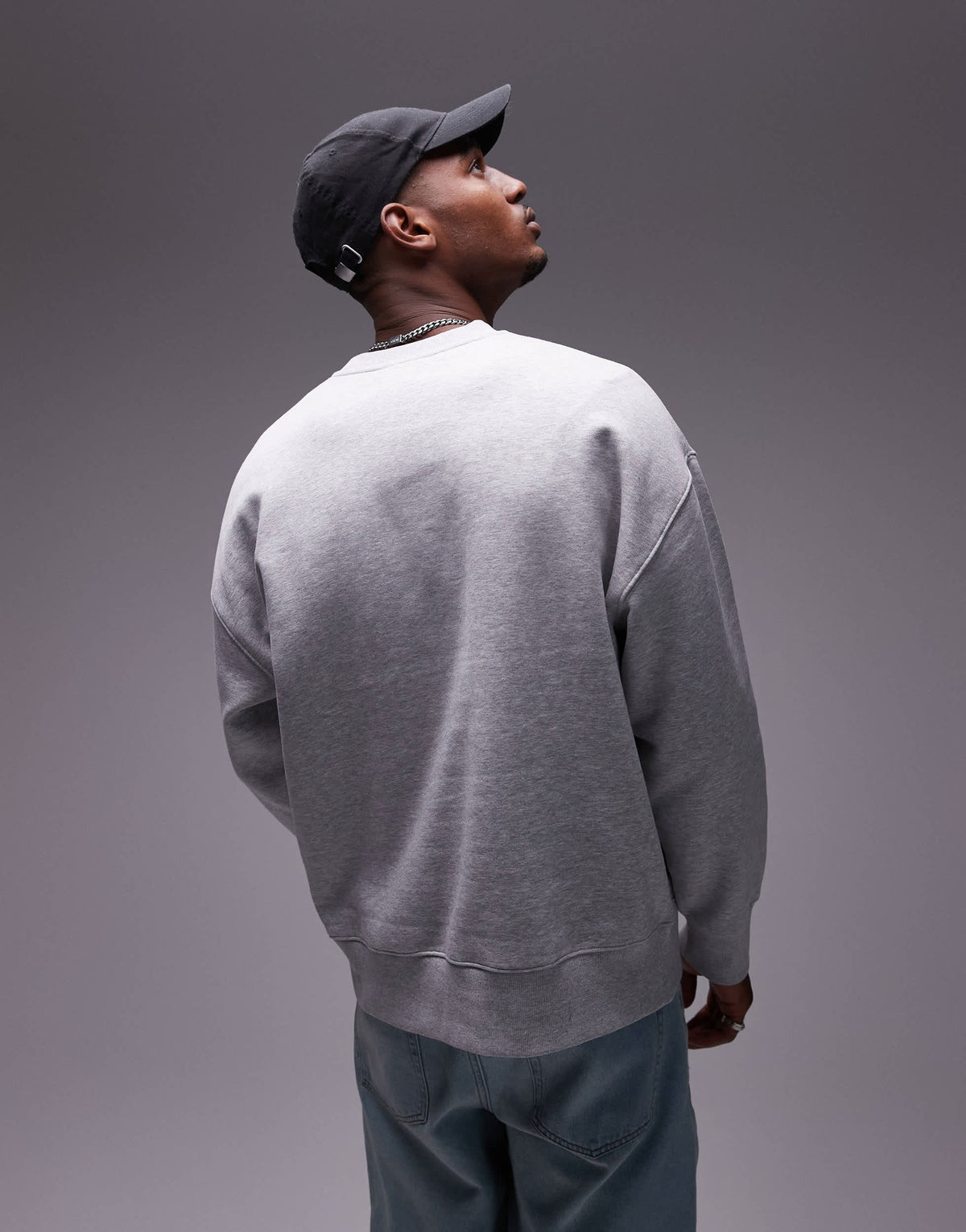 Topman premium heavyweight oversized sweatshirt in grey marl