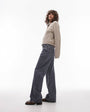 Topshop Ember low rise straight leg jean in grey