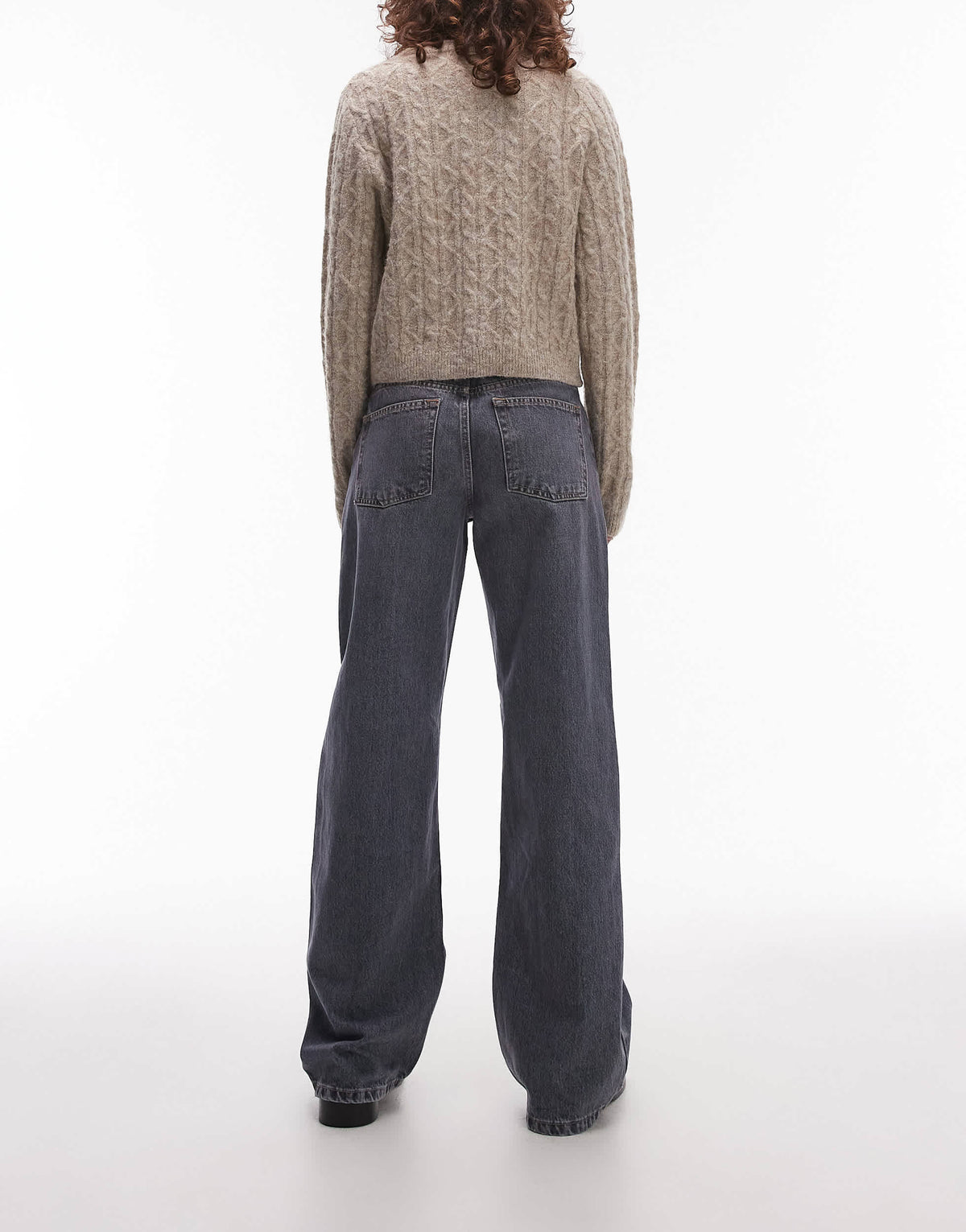 Topshop Ember low rise straight leg jean in grey