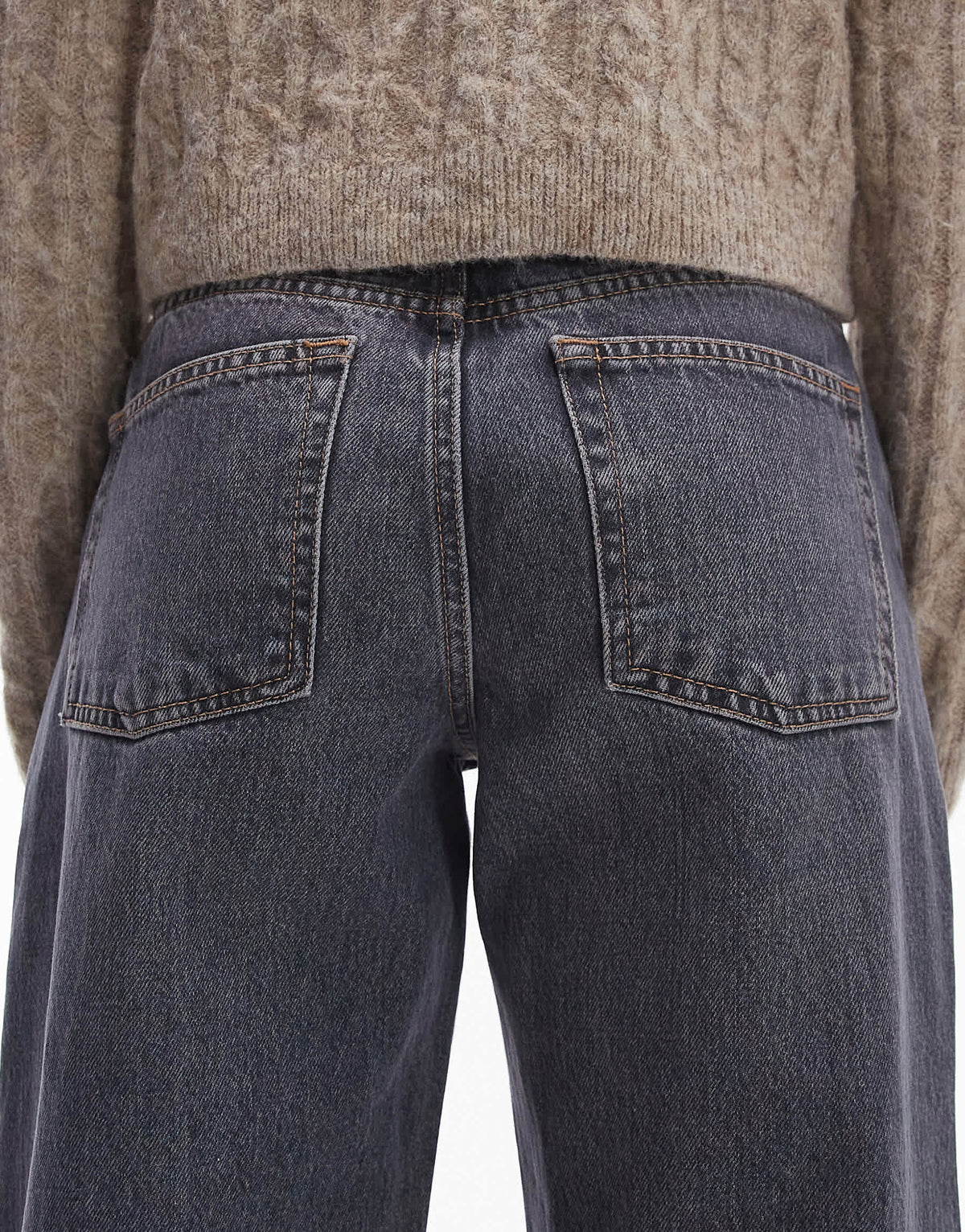 Topshop Ember low rise straight leg jean in grey