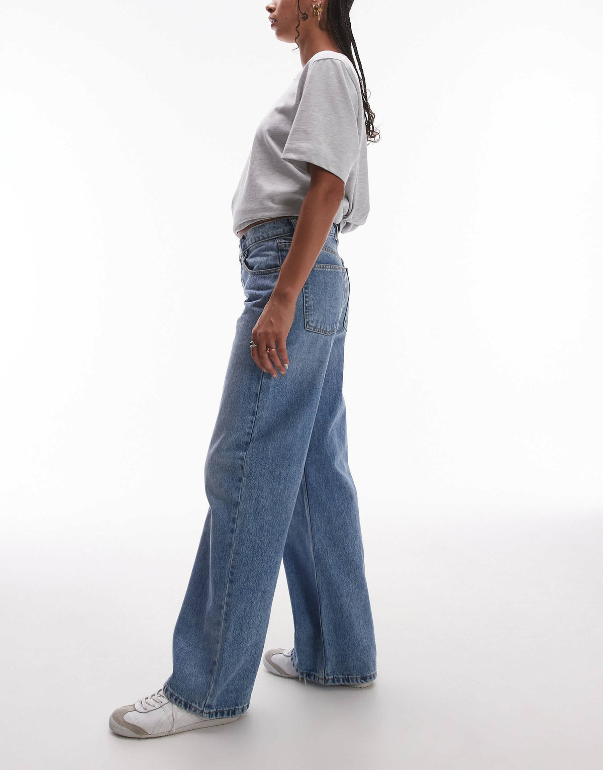 Topshop Ember low rise straight leg jean in bleach