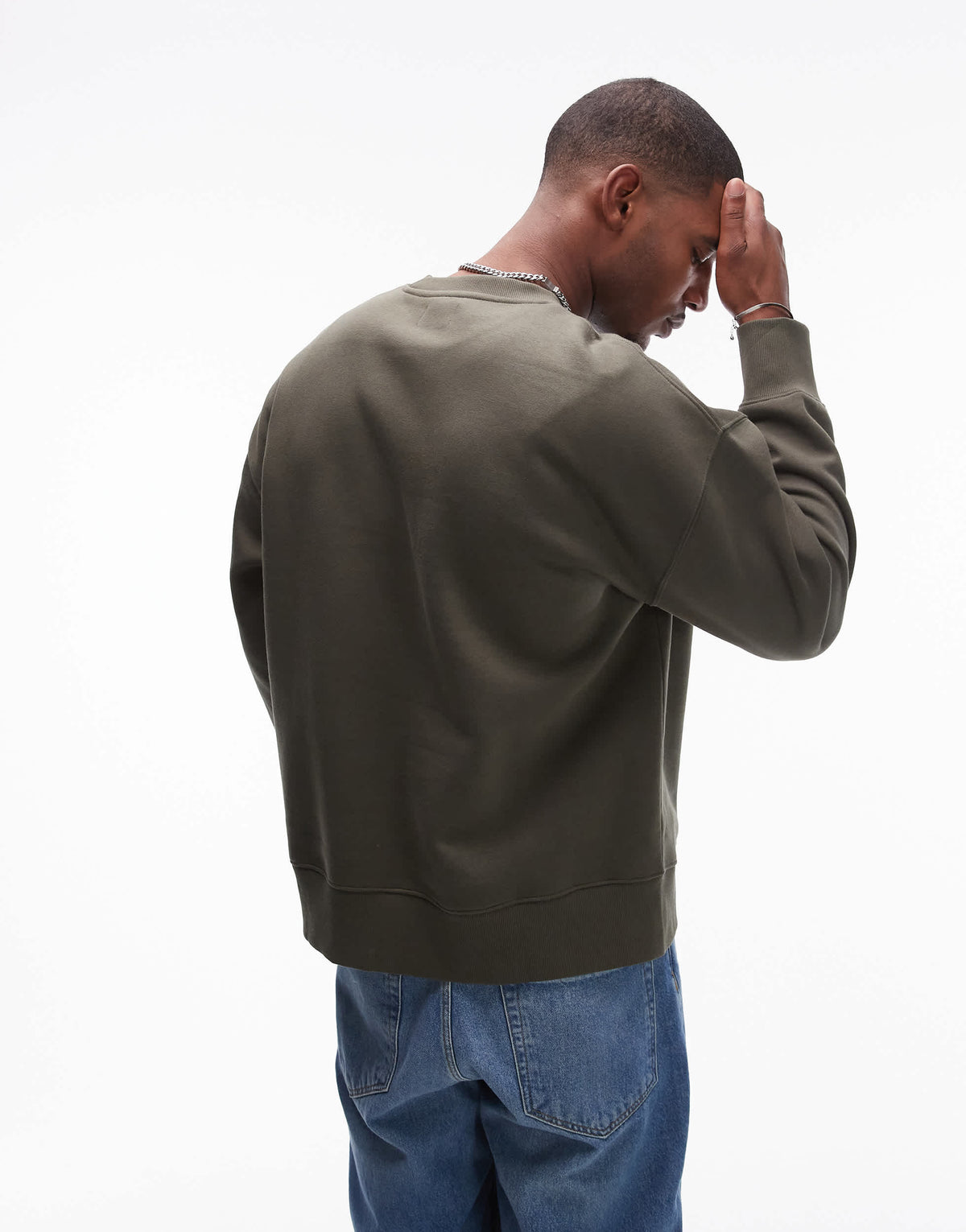 Topman premium heavyweight oversized sweatshirt in khaki