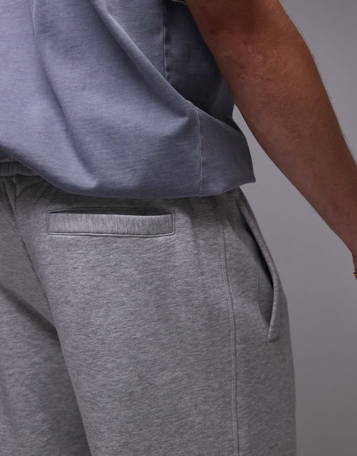 Topman premium heavyweight straight leg jogger in grey marl