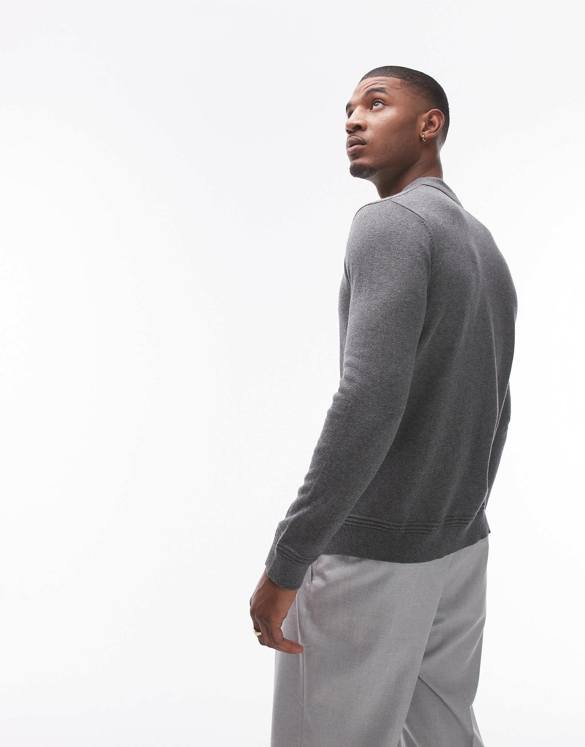 Topman essential polo in charcoal
