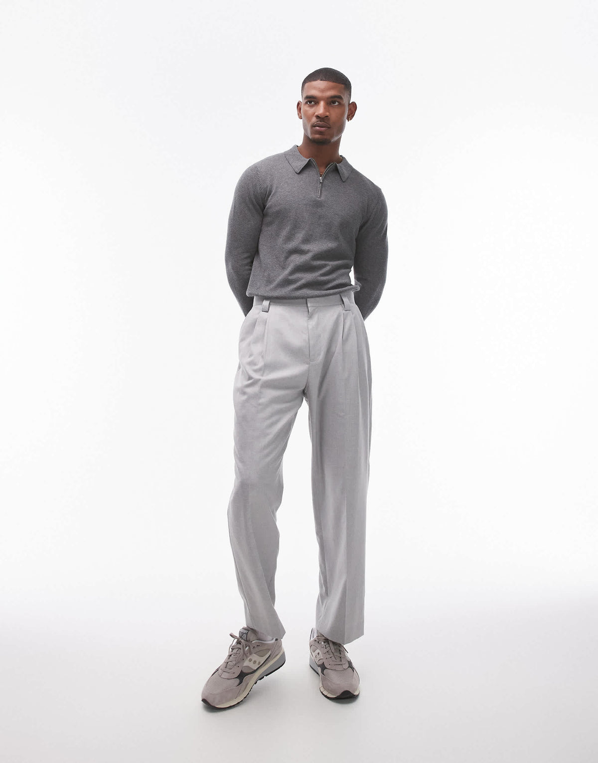 Topman essential polo in charcoal