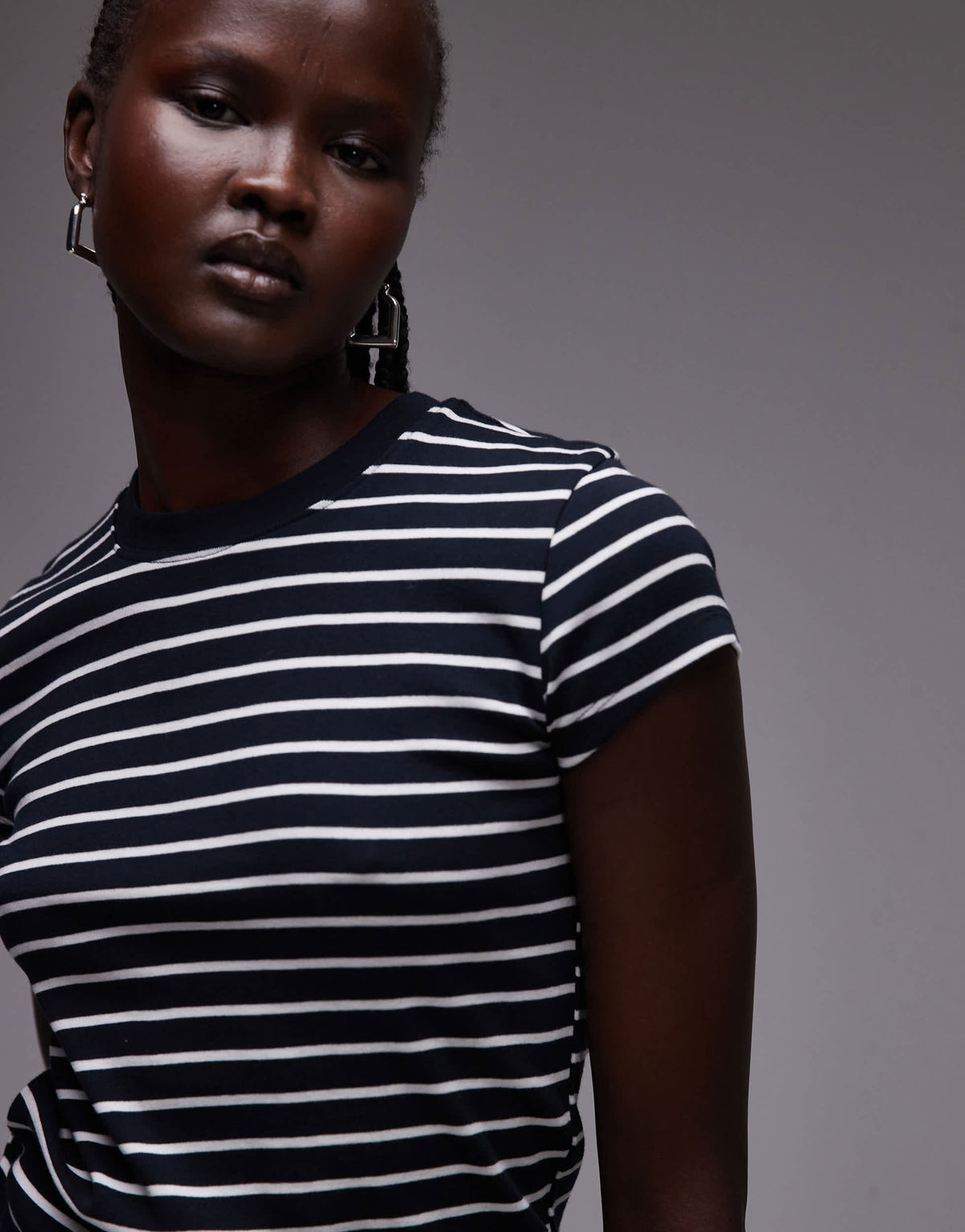 Topshop stripe everyday tee in navy 