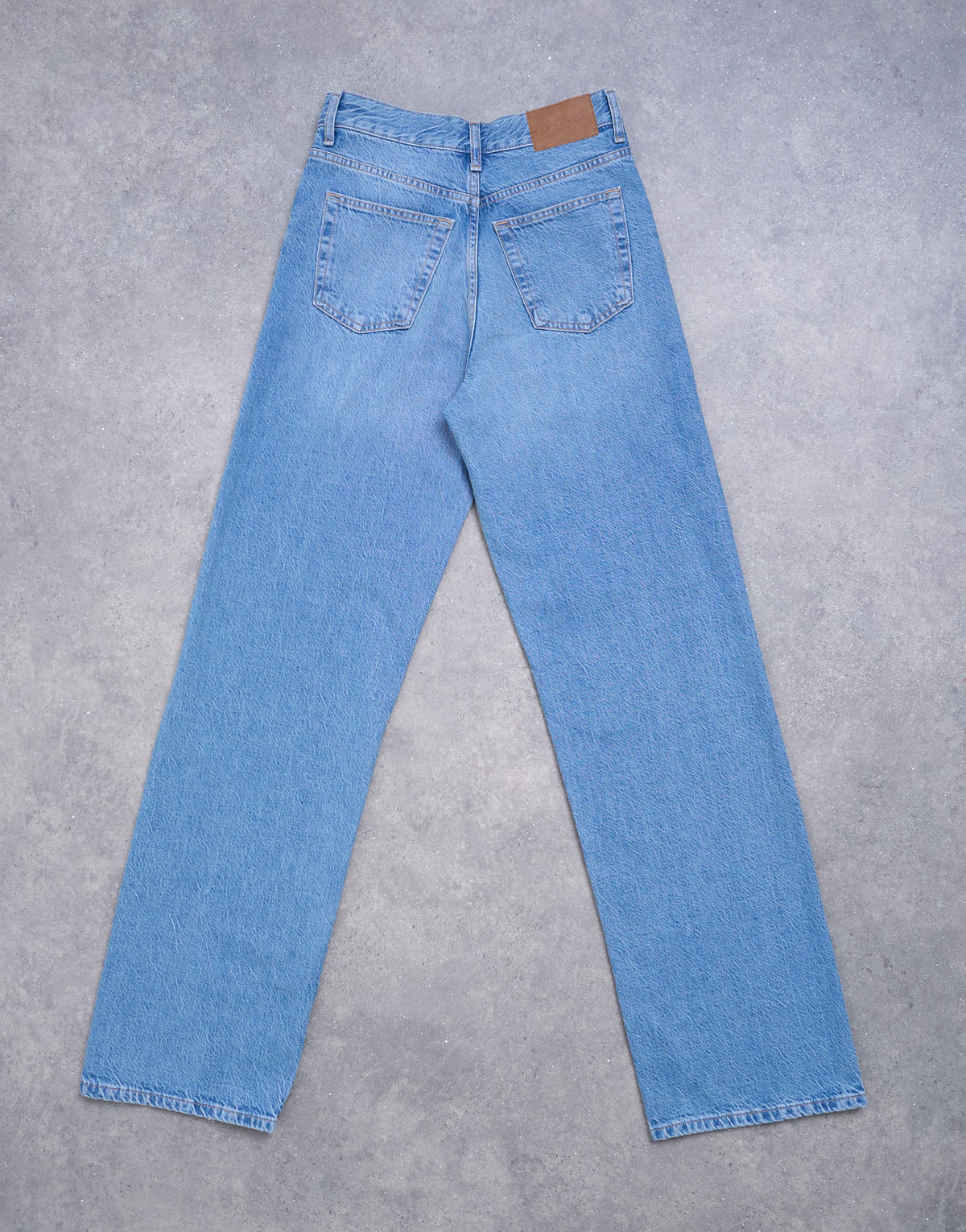 Topshop Tall mid rise loose fit straight jean in vintage blue