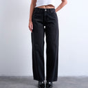 Topshop Hourglass Cinch Relaxed Jeans in Washed Black