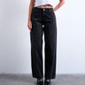 Topshop Hourglass Cinch relaxed jean in washed black