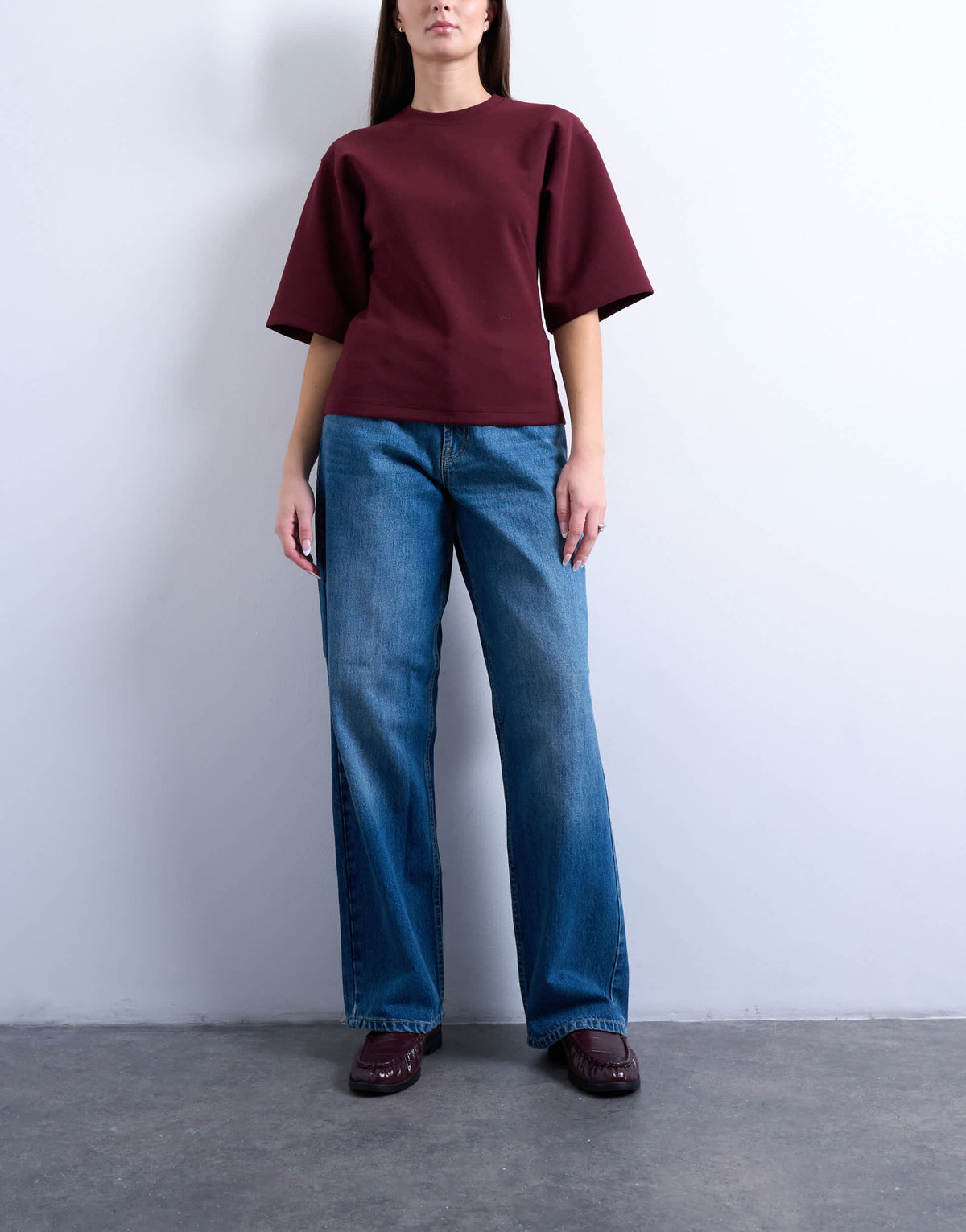 Topshop Hourglass Cinch relaxed jean in vintage blue
