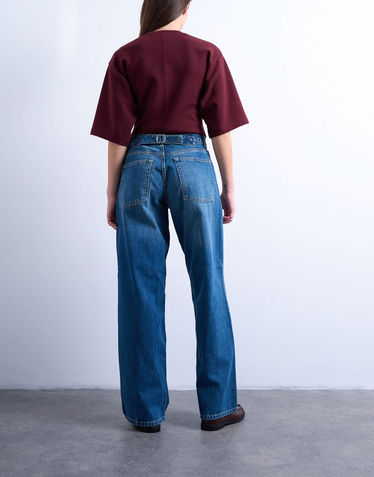 Topshop Hourglass Cinch relaxed jean in vintage blue