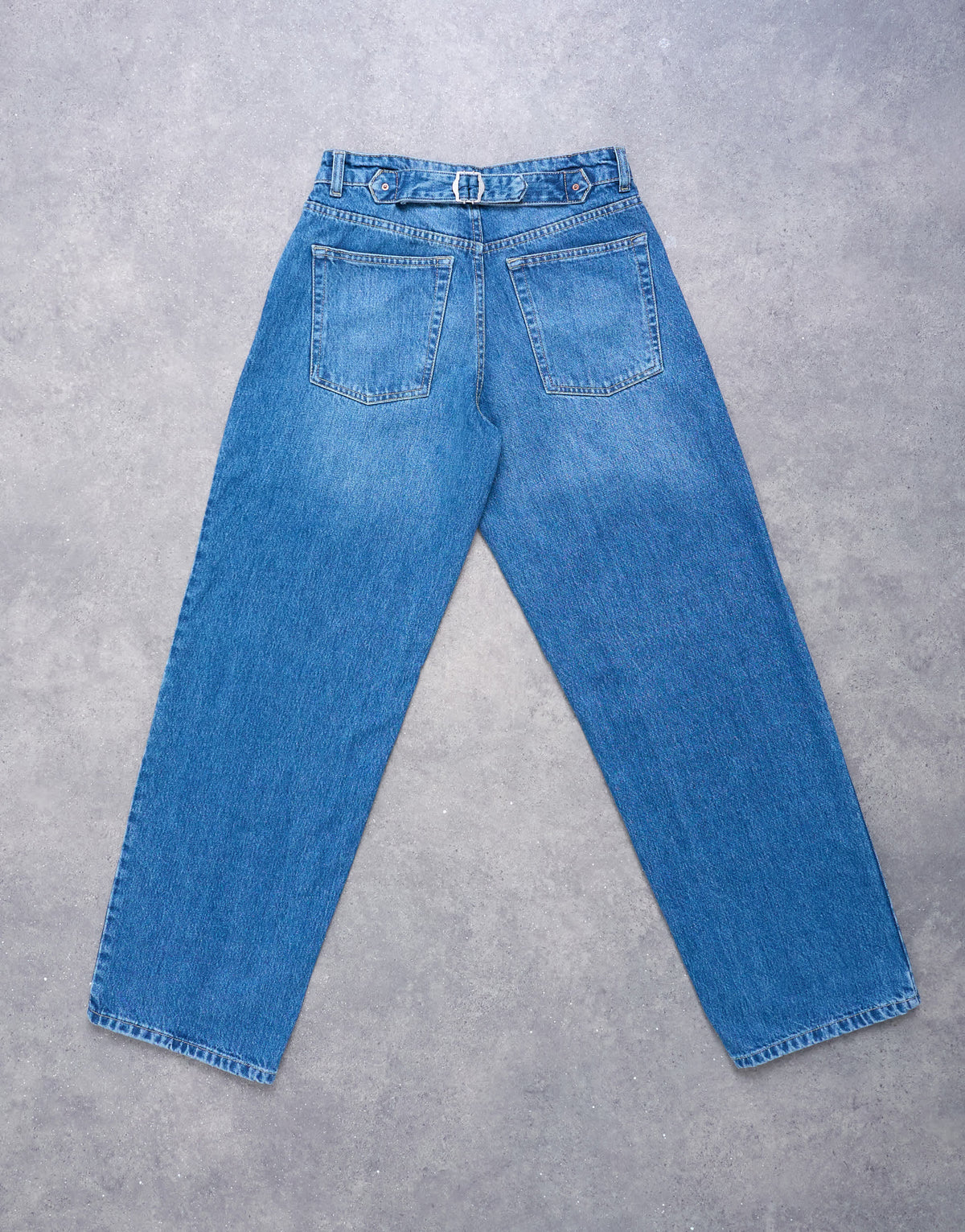 Topshop Hourglass Cinch relaxed jean in vintage blue