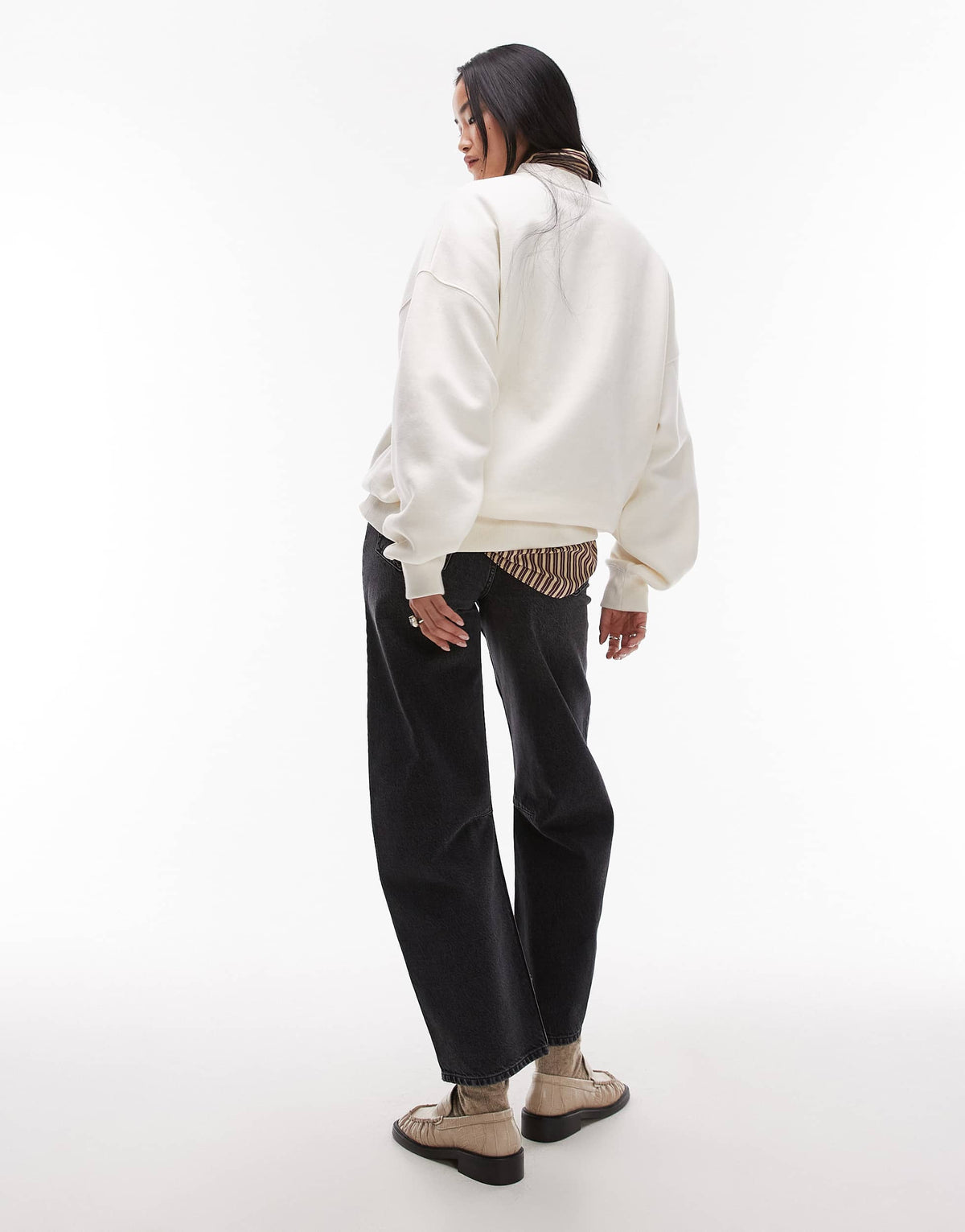 Topshop mid rise jean in washed black