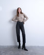 Topshop Runway mid rise straight cropped jean in washed black