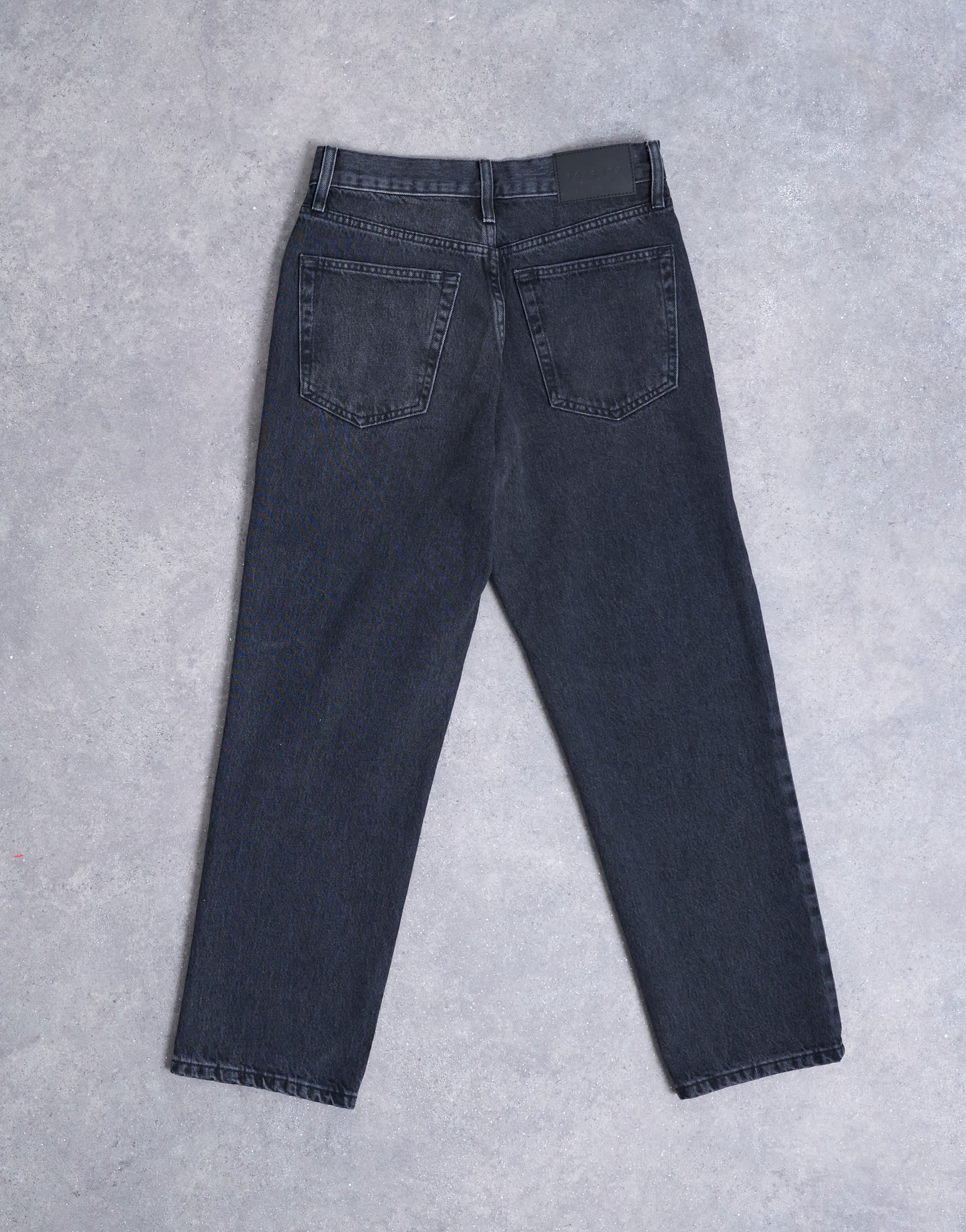 Topshop Runway mid rise straight cropped jean in washed black