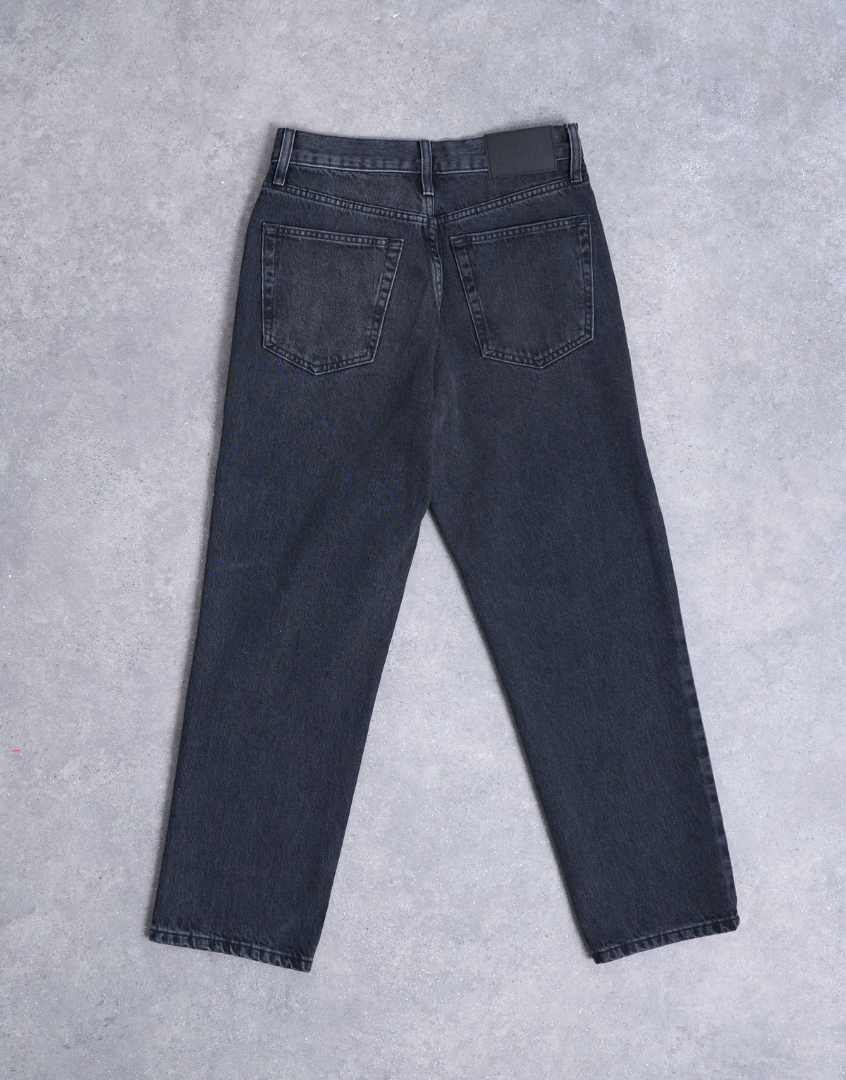Topshop Runway mid rise straight cropped jean in washed black