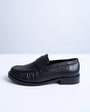 Topshop Carey real leather loafers with ruched detail in black