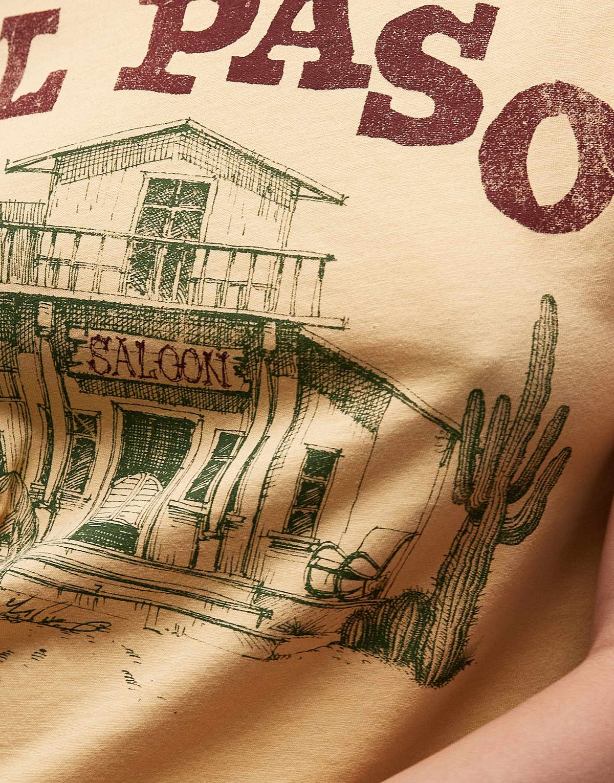 Topshop graphic El Paso boxy tee in light mustard