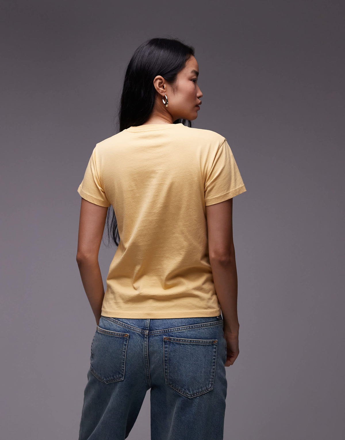 Topshop graphic El Paso boxy tee in light mustard