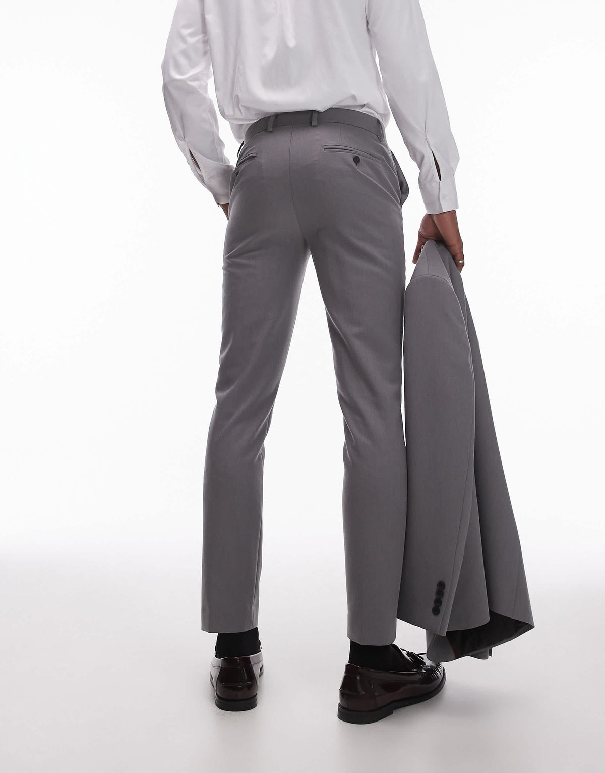 Topman skinny suit trousers in grey