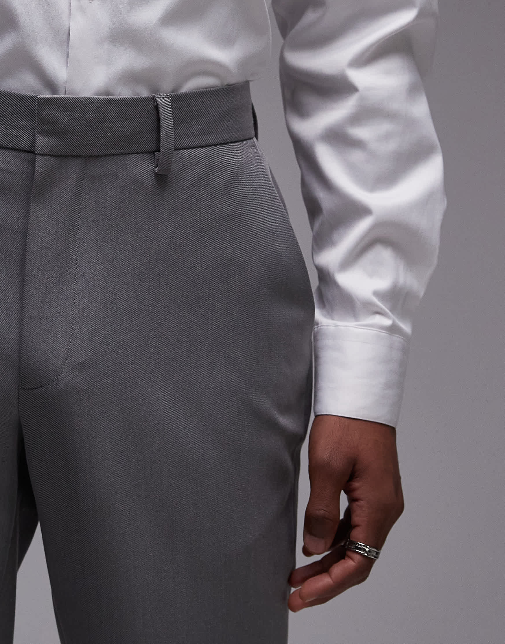 Topman slim suit trousers in grey