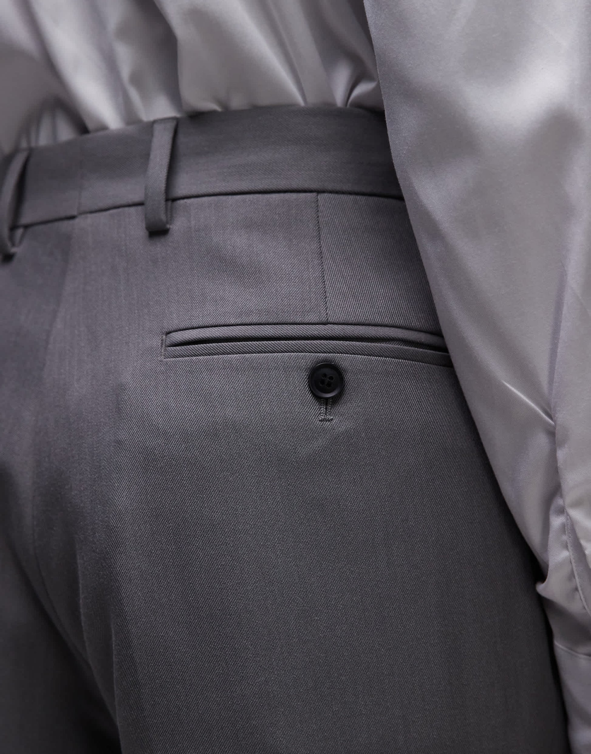 Topman slim suit trousers in grey