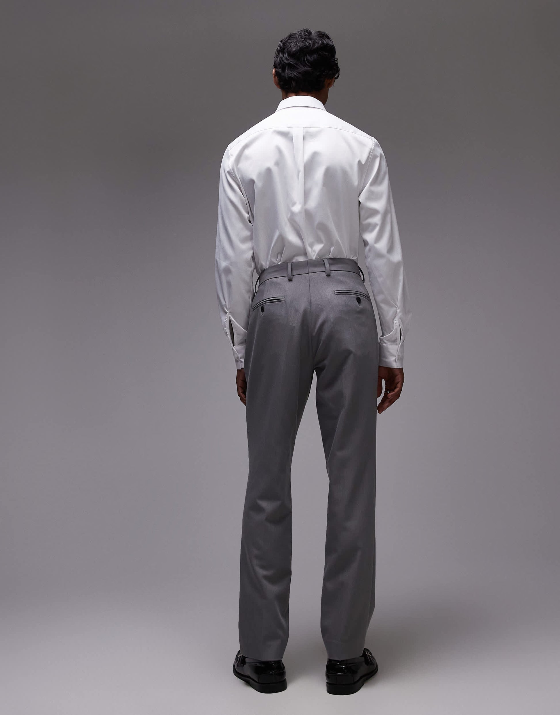 Topman slim suit trousers in grey