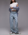 Topshop Skater lowslung jean in bleach