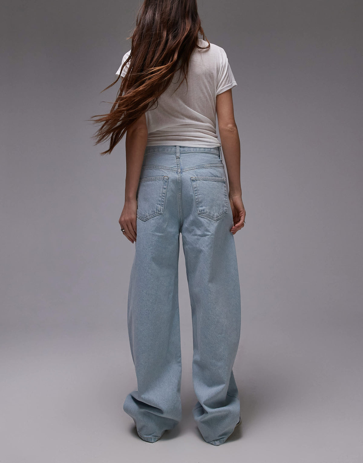 Topshop Skater lowslung jean in bleach