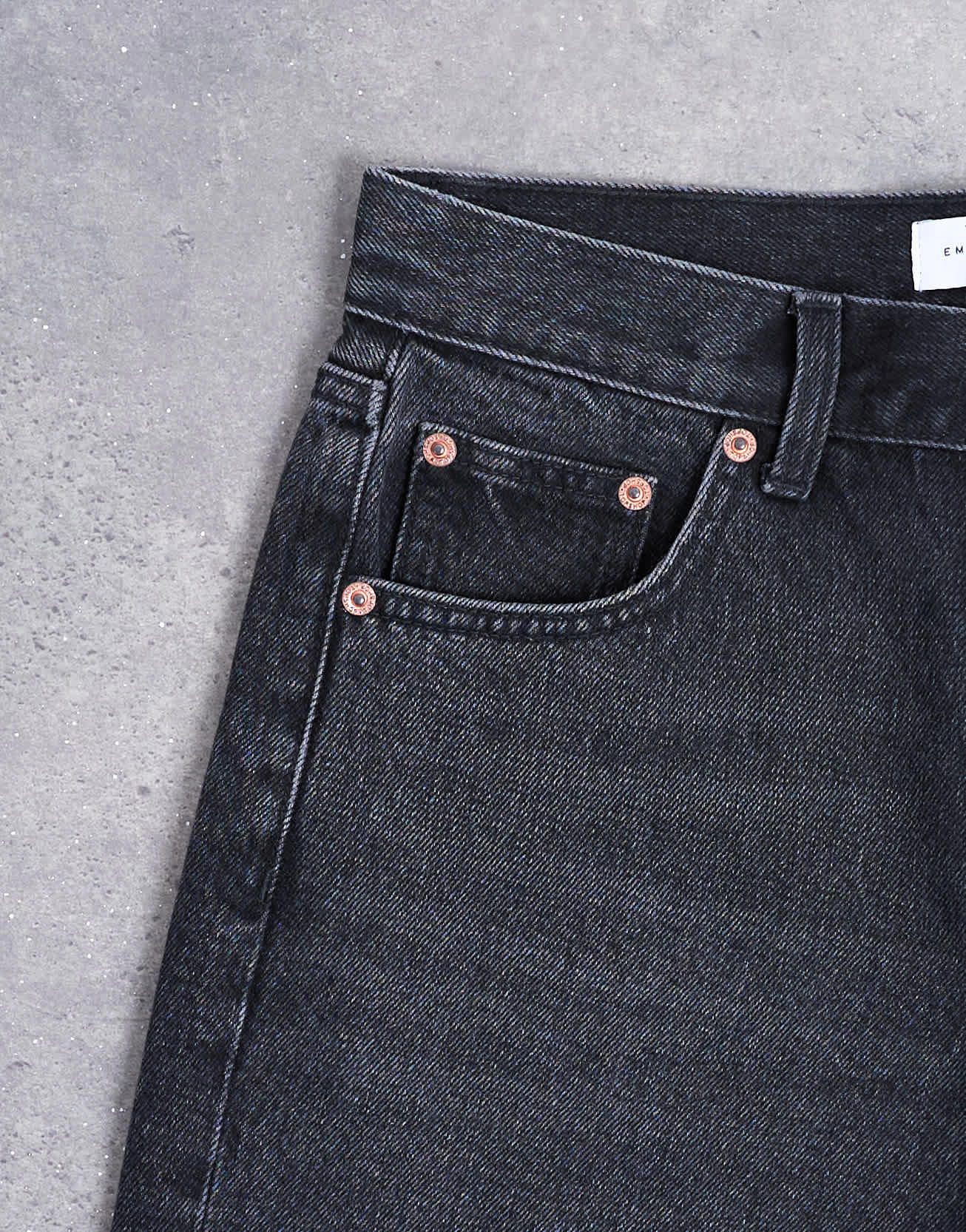 Topshop Ember low rise straight leg jean in washed black