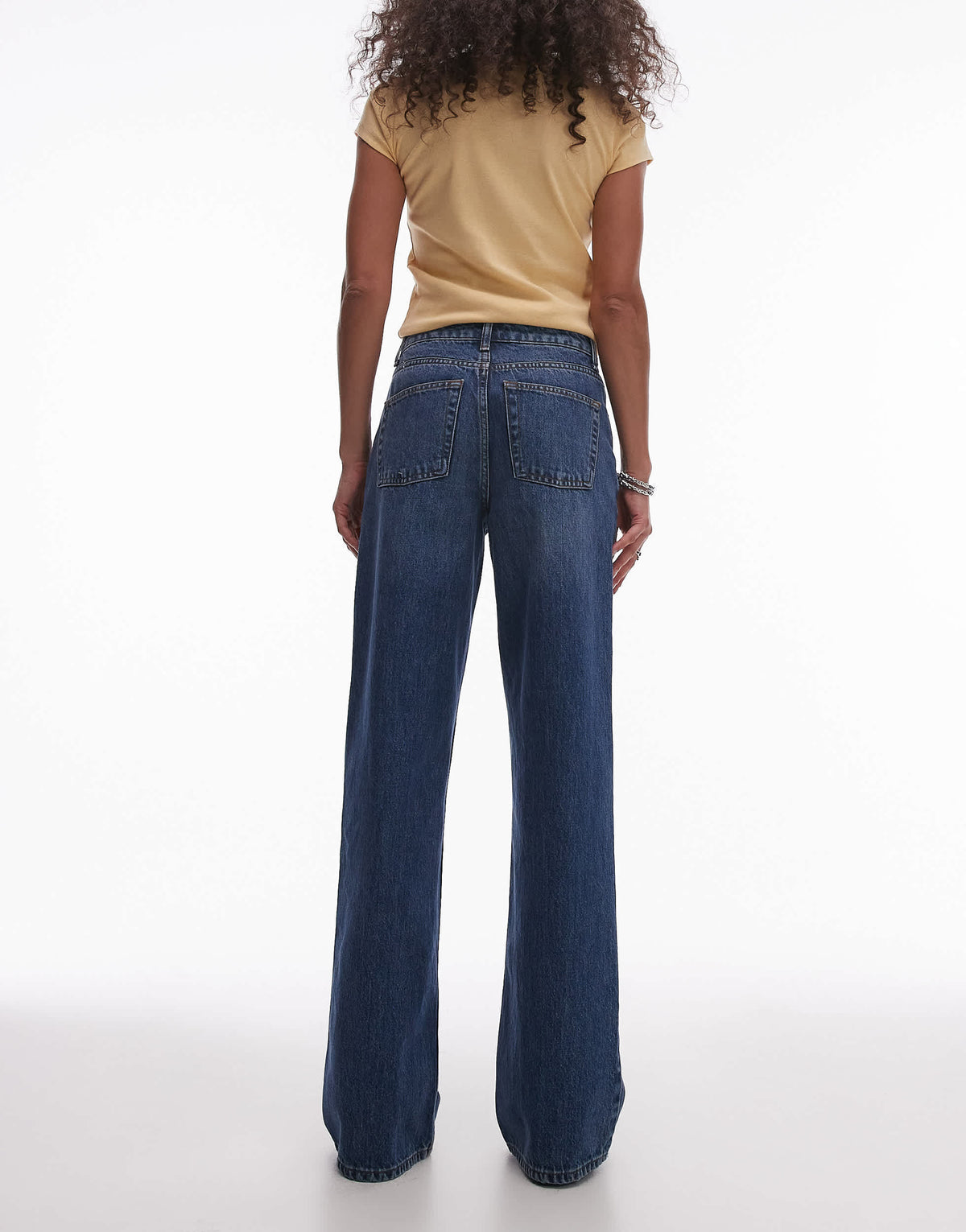 Topshop mid rise wide leg jean in vintage blue