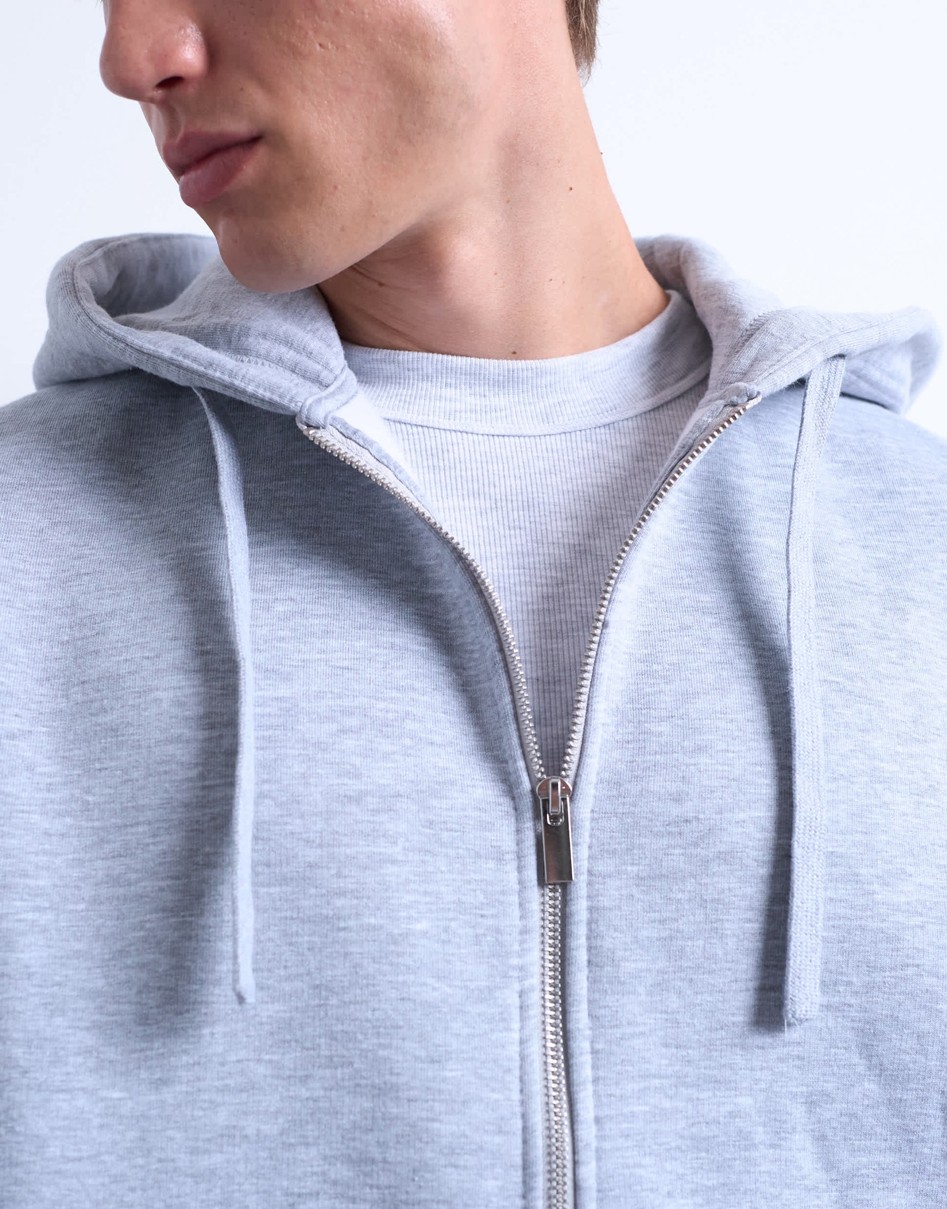 Topman Heavyweight oversized fit full zip hoodie in grey