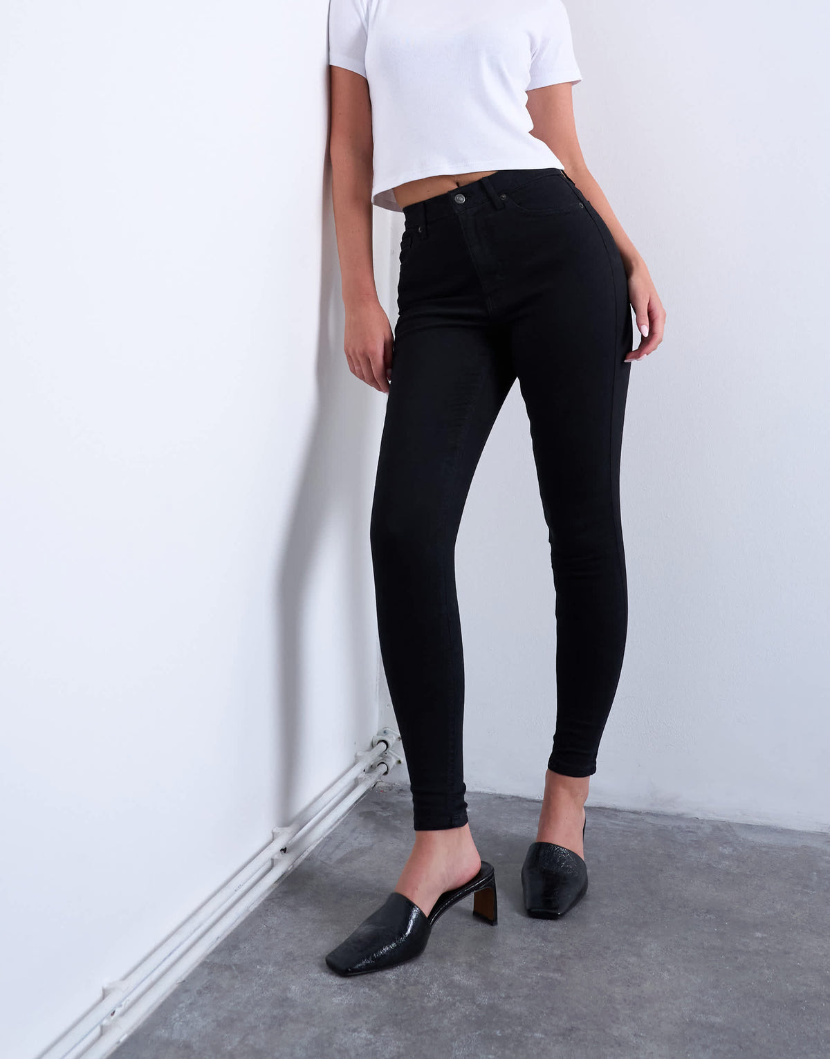 Topshop Hourglass Jamie high rise jean in black