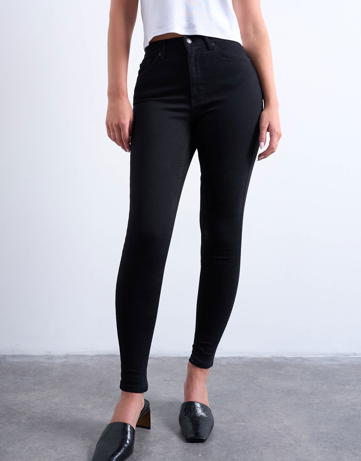 Topshop Hourglass Jamie high rise jean in black