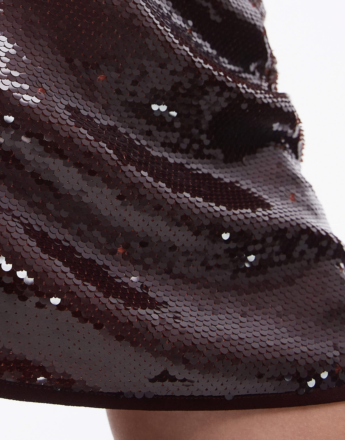 Topshop sequin micro mini in burgundy