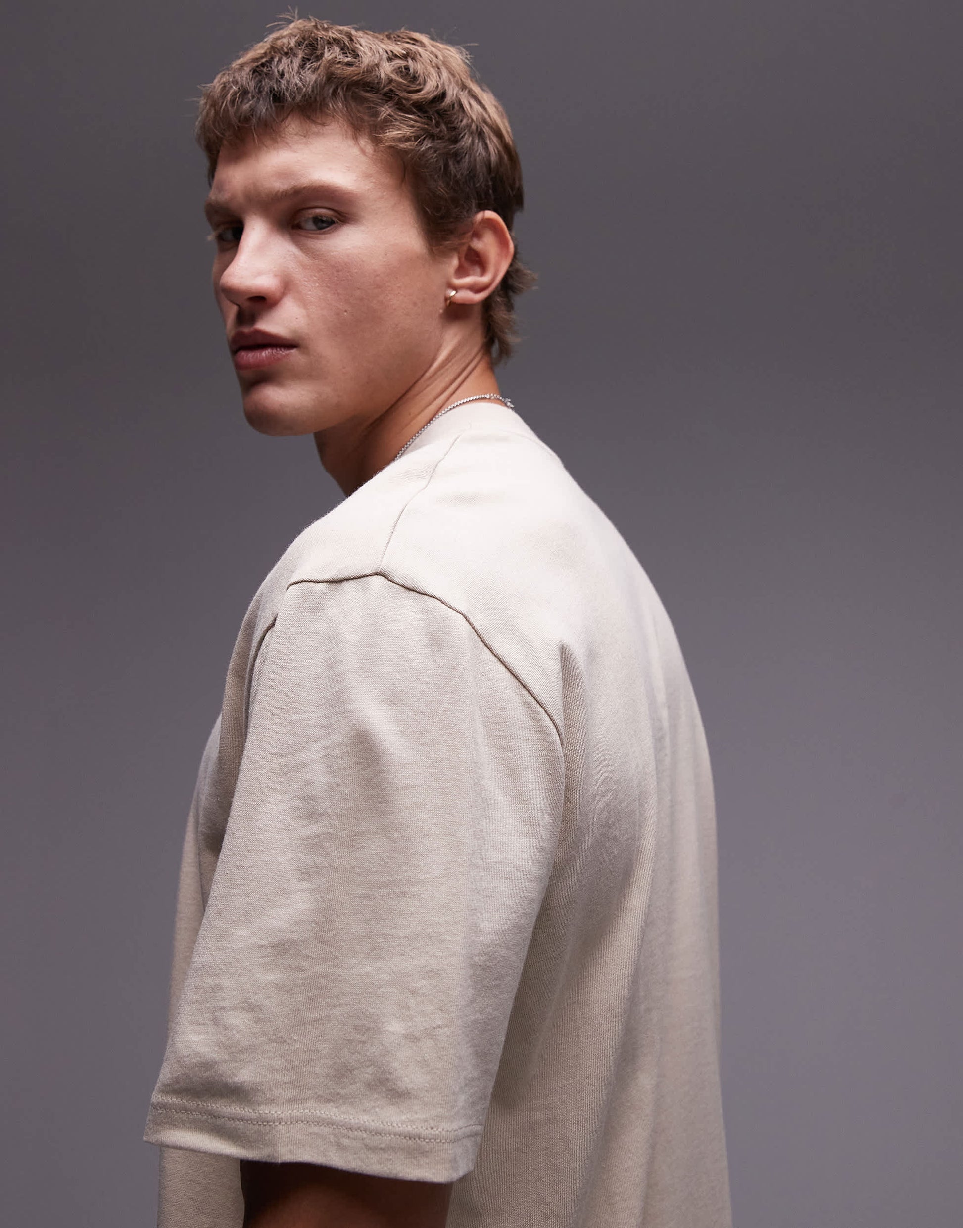 Topman relaxed fit t-shirt in stone