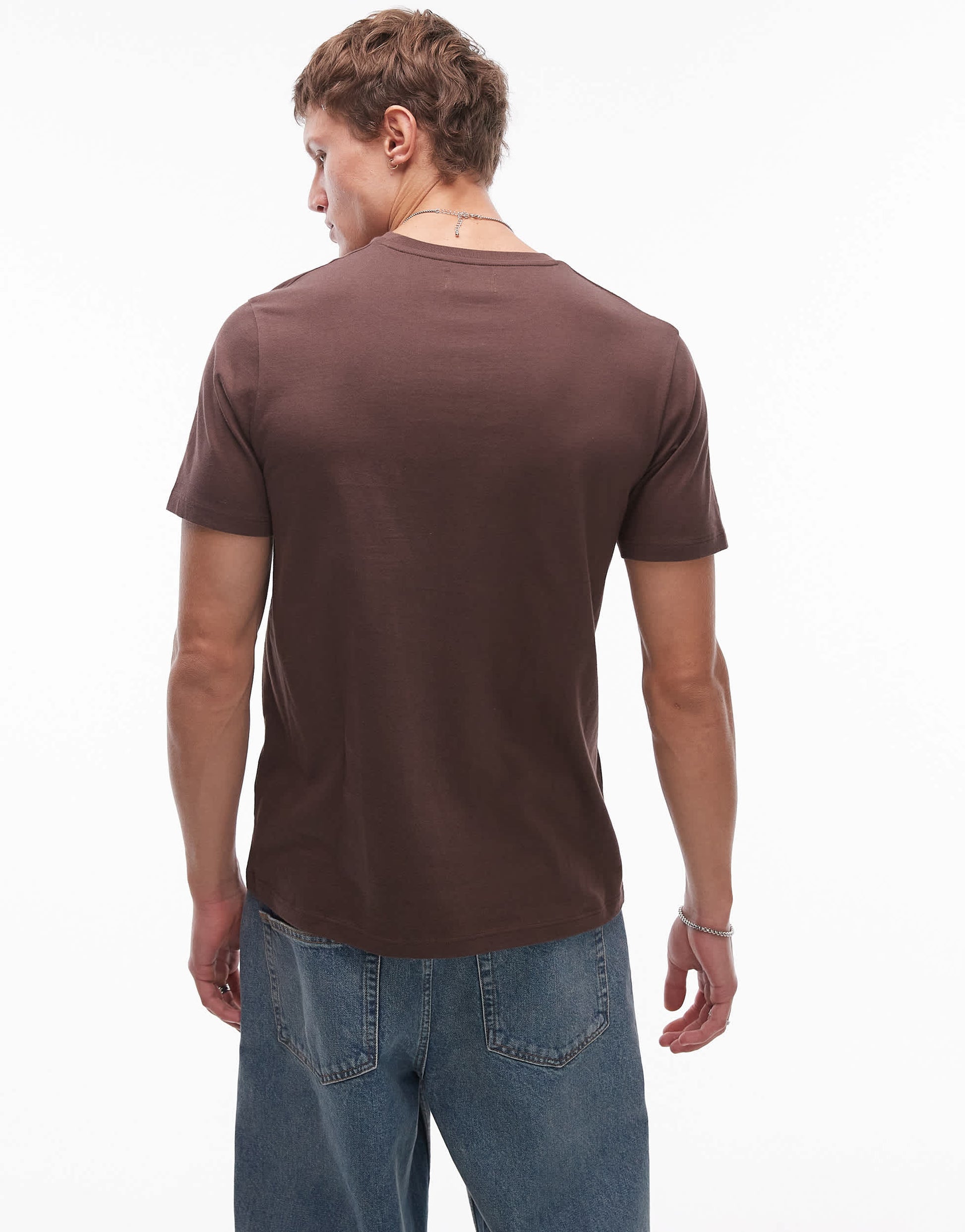 Topman classic fit t-shirt in brown