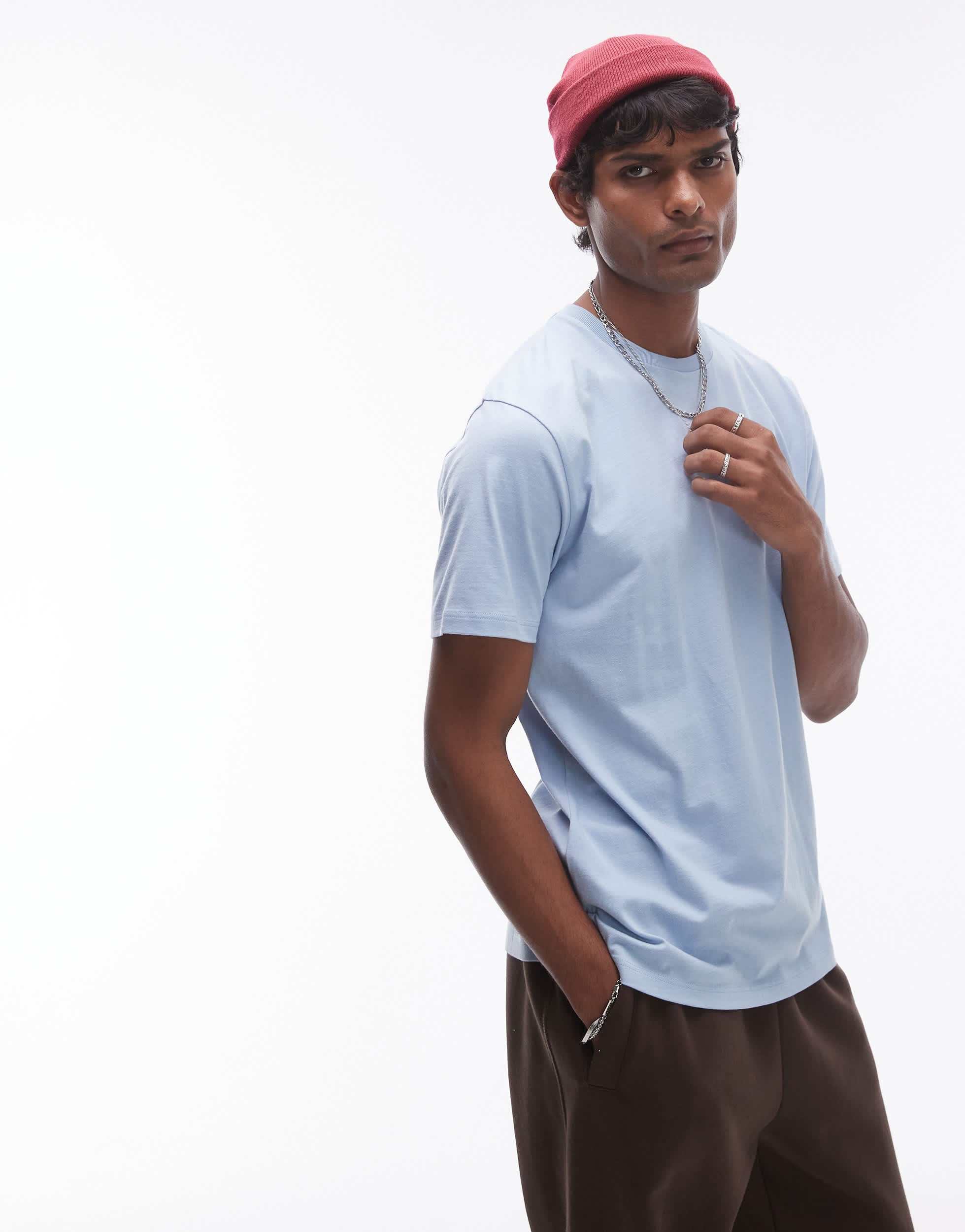 Topman classic fit t-shirt in blue