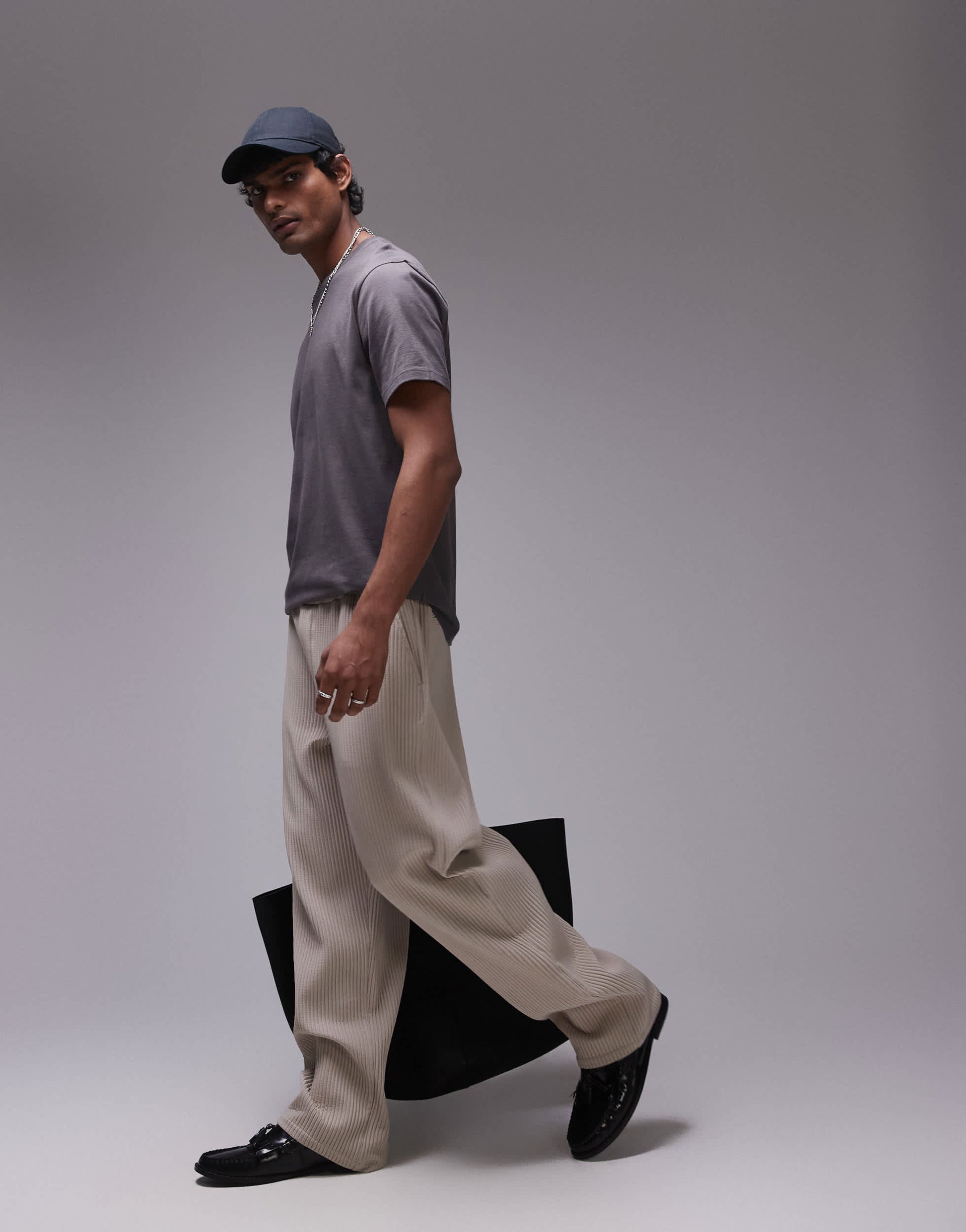 Topman classic fit t-shirt in charcoal