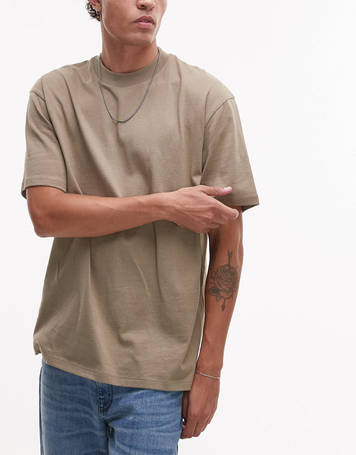 Topman 3 pack relaxed fit t-shirt in black, khaki and light blue