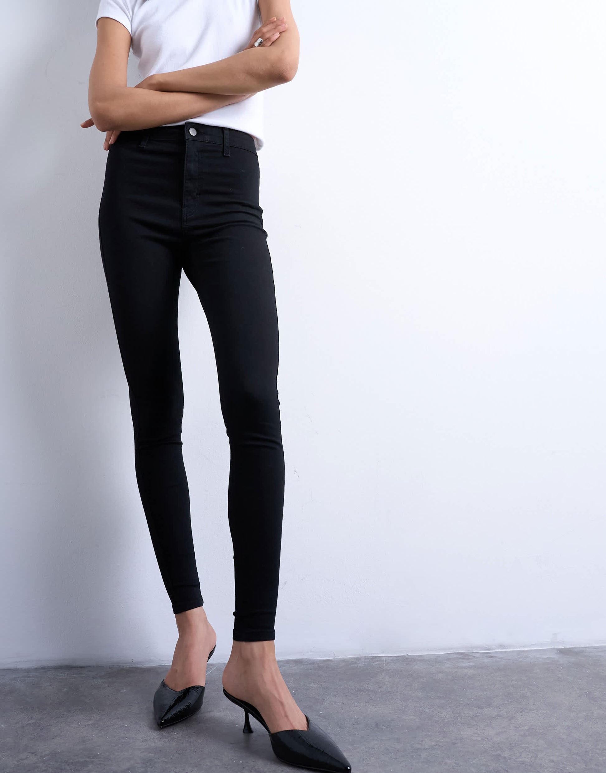 Topshop Joni high rise super skinny jean in black