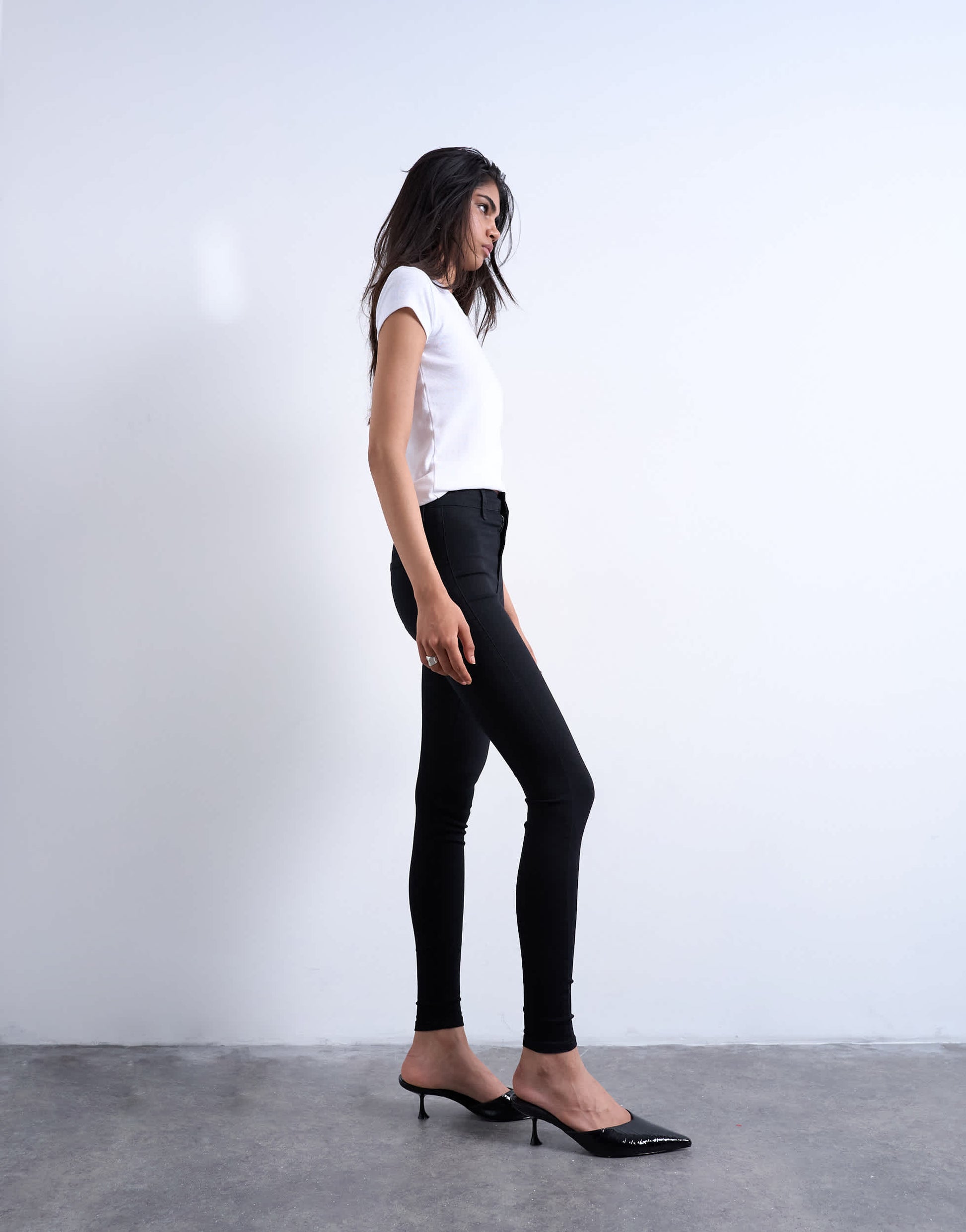 Topshop Joni high rise super skinny jean in black