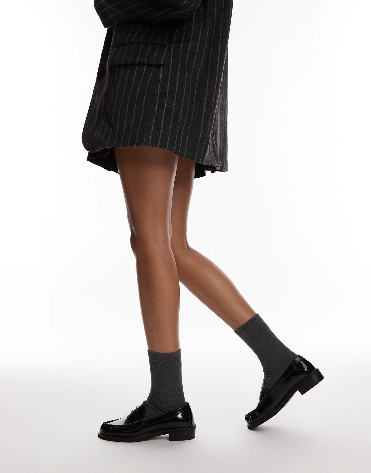 Topshop Carter loafers with ruched detail in black