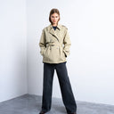 Trench-coat court Topshop couleur pierre