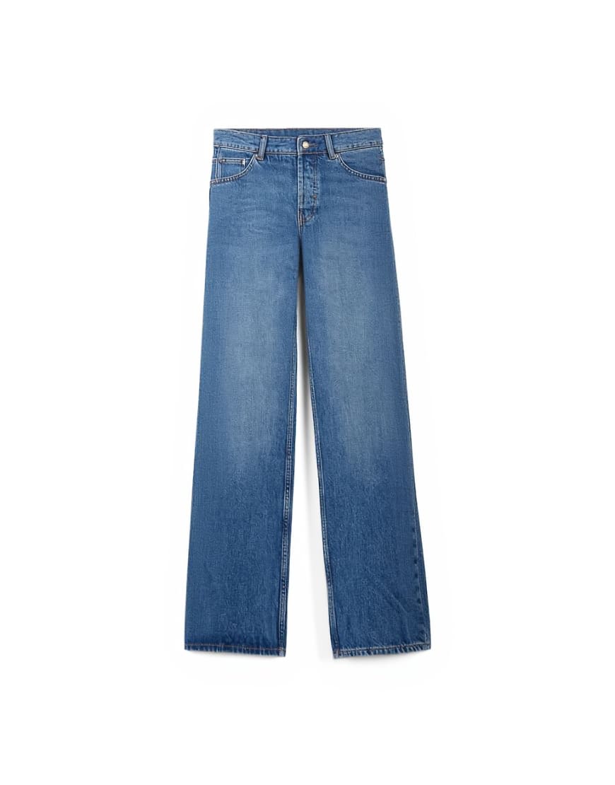 Topshop Ember low rise straight leg jean in vintage blue