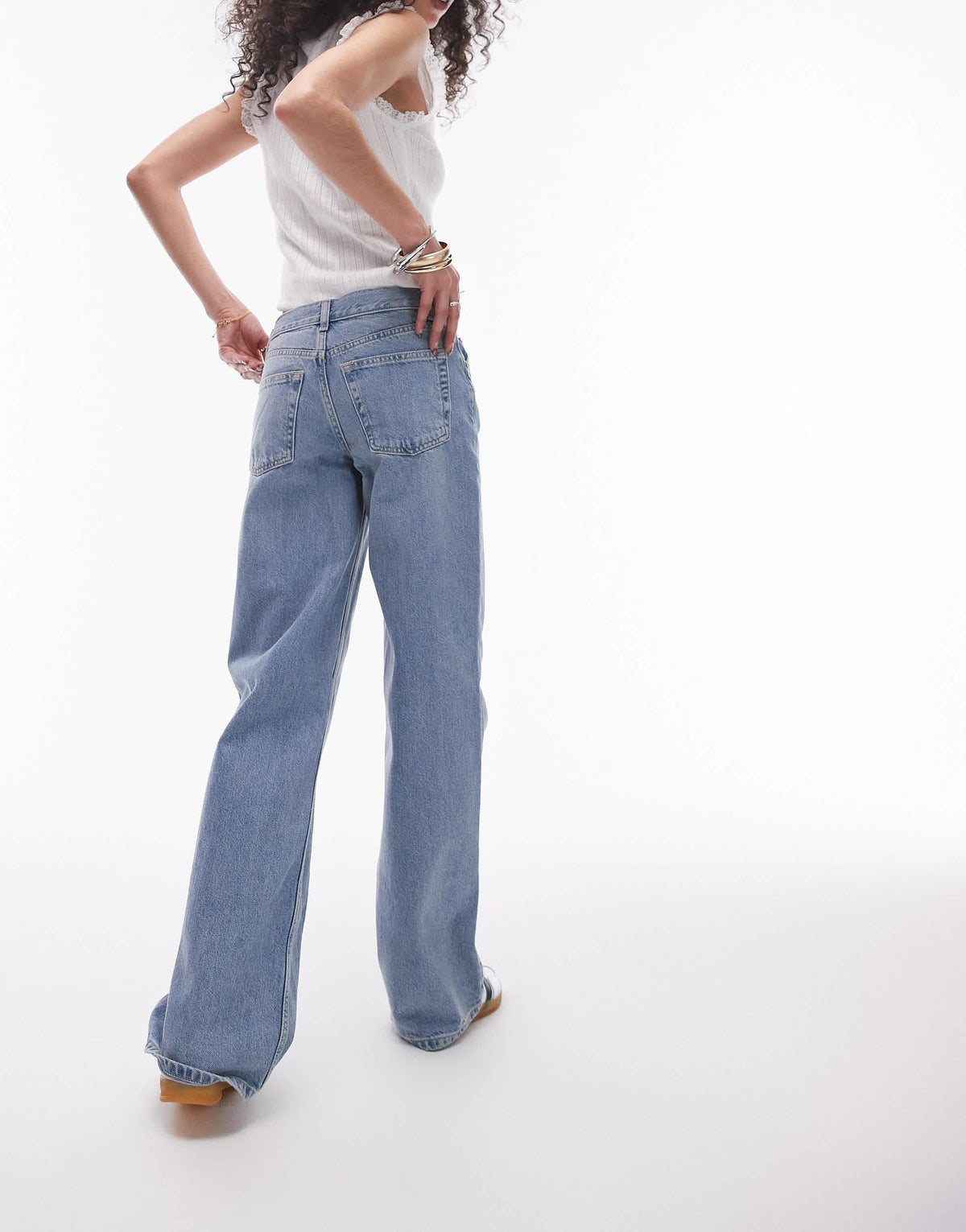 Topshop low rise straight leg jean in bleach