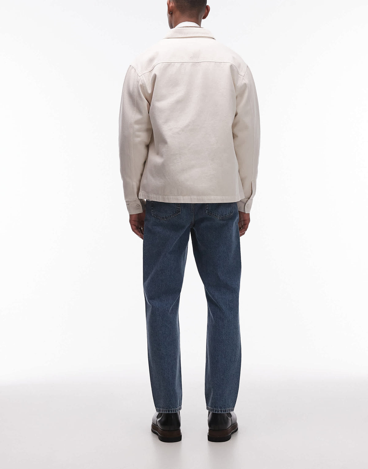 Topman straight jeans in mid wash blue