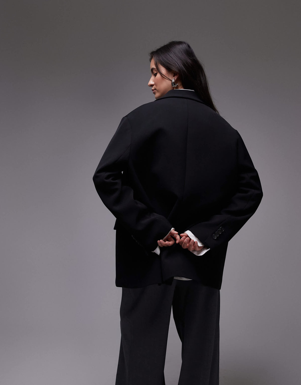 Topshop co ord oversized slouchy blazer in black BLACK