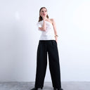 Topshop co ord slouchy clean waist band tailored trouser in black