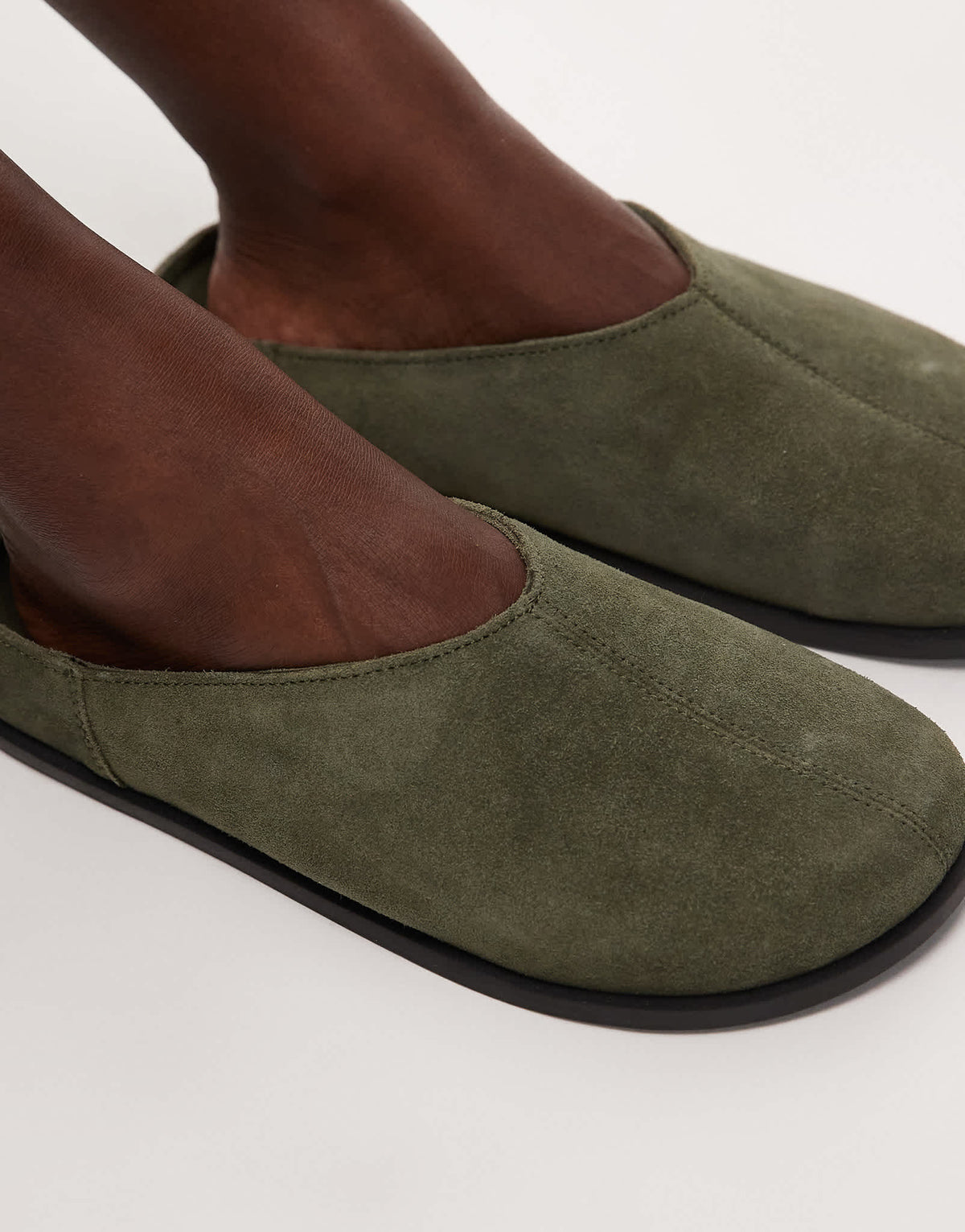 Topshop Abbie suede mules in khaki